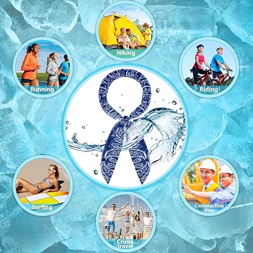 Vista 4 de Silkfly 24 Pcs Cooling Neck Wraps Cooling Bandana Headbands Ice Cooler Scarf for Men Women Neck Bandanas for Summer Heat