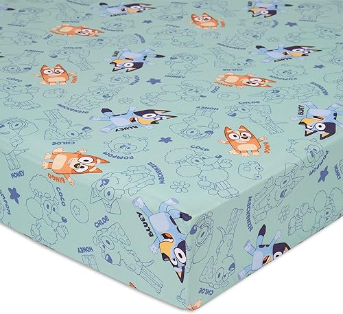 Miniatura 9 de Bluey Juego de ropa de cama de 4 piezas para niños pequeños, incluye edredón, juego de sábanas, sábana bajera, sábana superior + funda de almohada