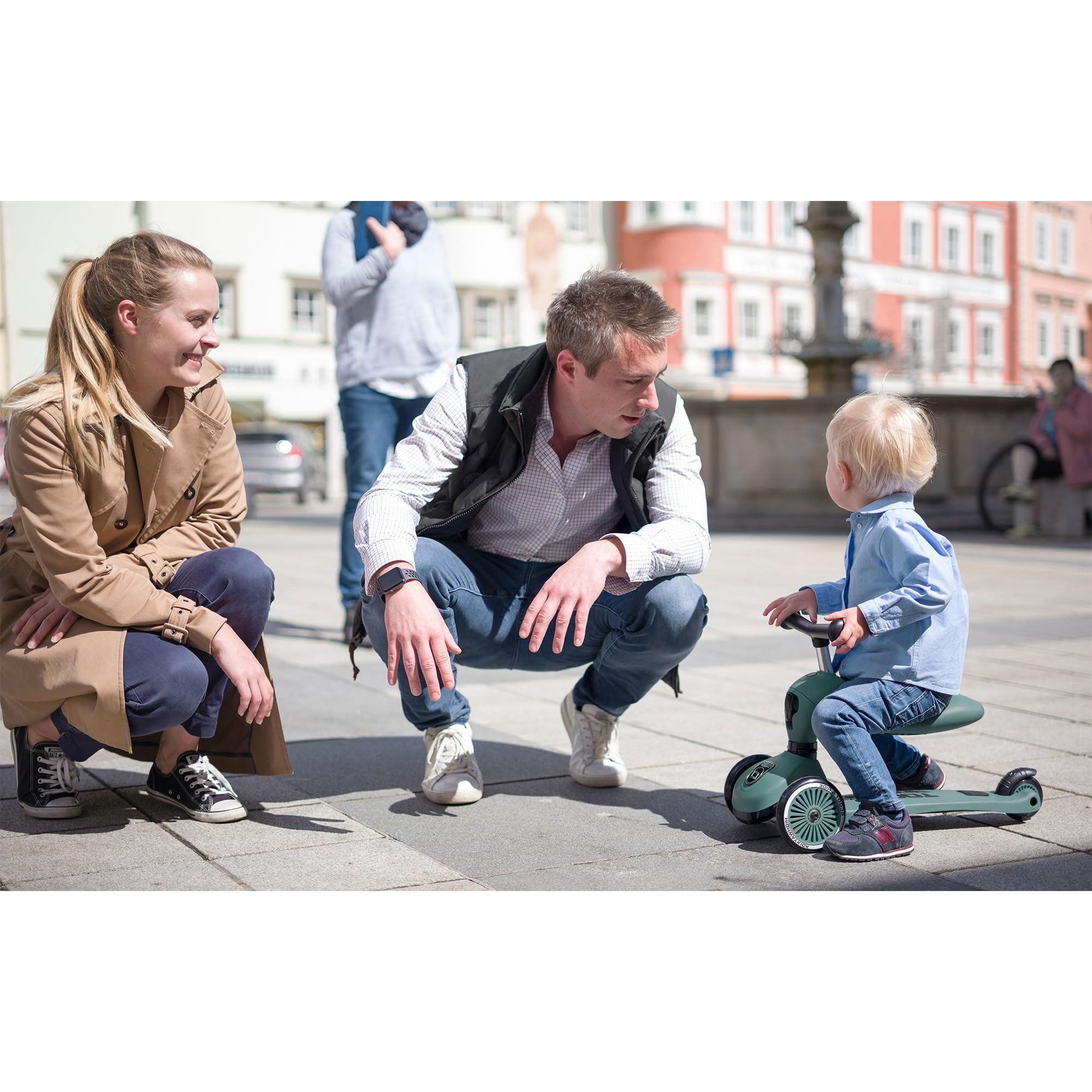 Scoot & Ride Highwaykick - Monopattino per bambini 1-2 in 1 con sedile, regolabile in altezza, a partire da 1 anno, bici e kickboard, struttura stabile con cuscinetto di sicurezza, per statura di 82