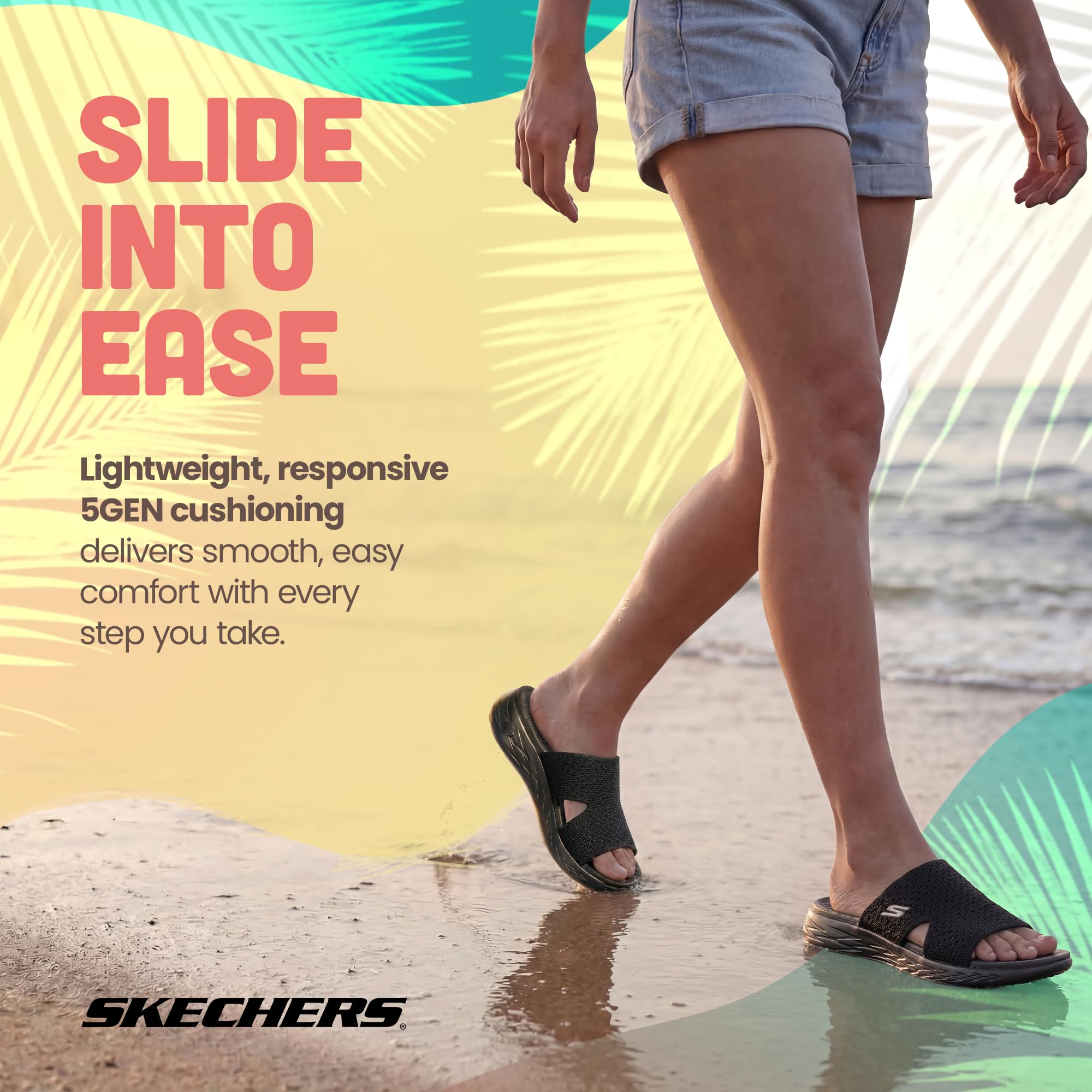 Skechers On-the-go 600 Stretch Knit Slide Slide Sandalias deslizantesMujer
