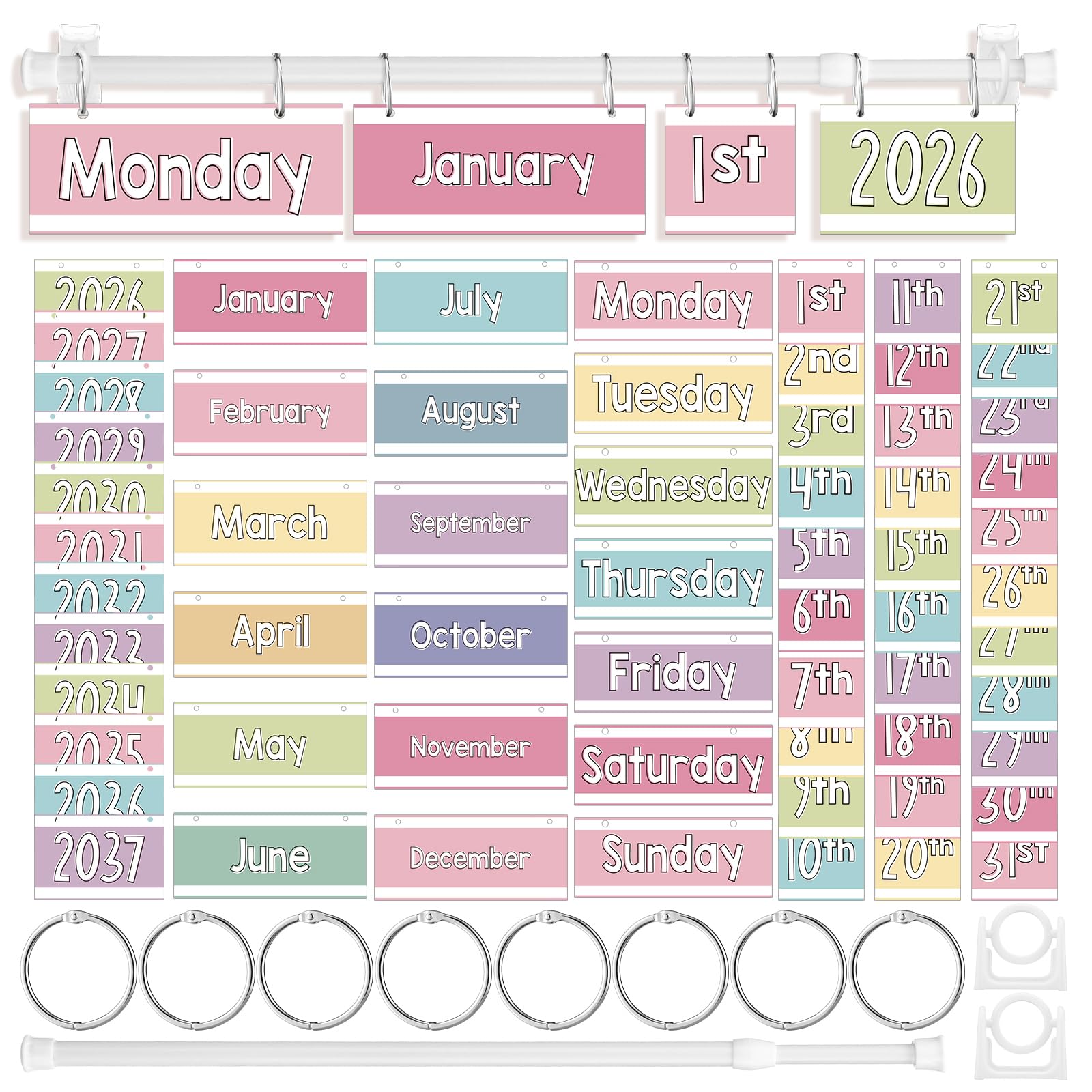 Classroom Decor Pastel Flip Calendar Back to School Supplies
