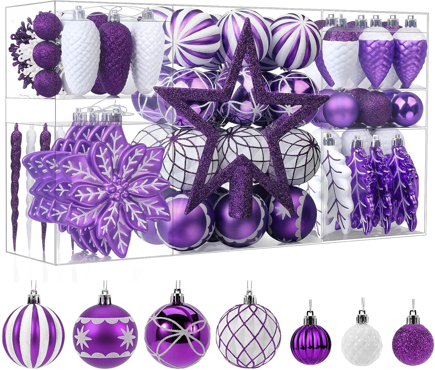 SHareconn 106pcs Christmas Balls Ornaments Set