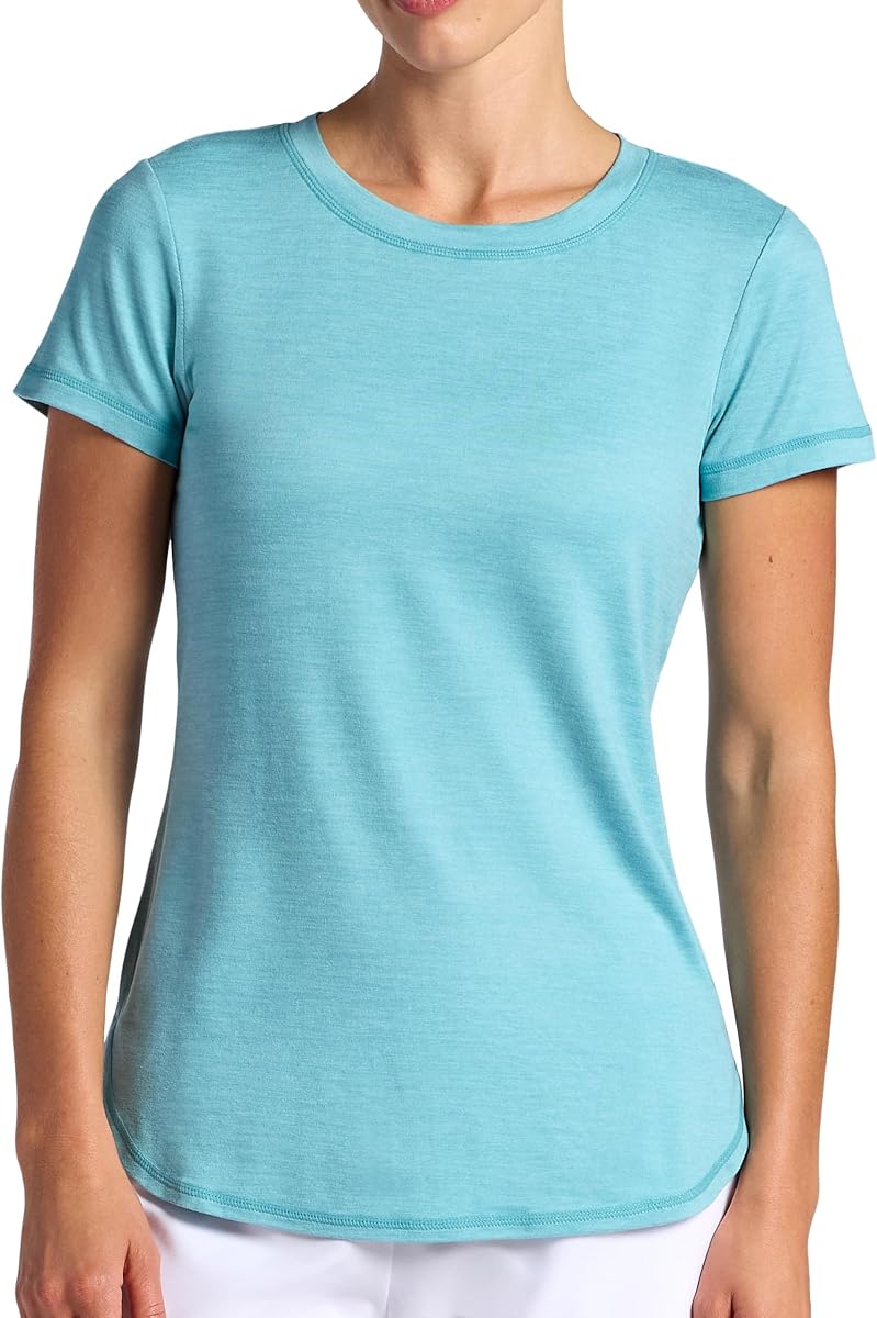 Head Women's Halfcourt Short Sleeve T-Shirt, Slim Fit, Stretch Midweight Material, Moisture-Wicking