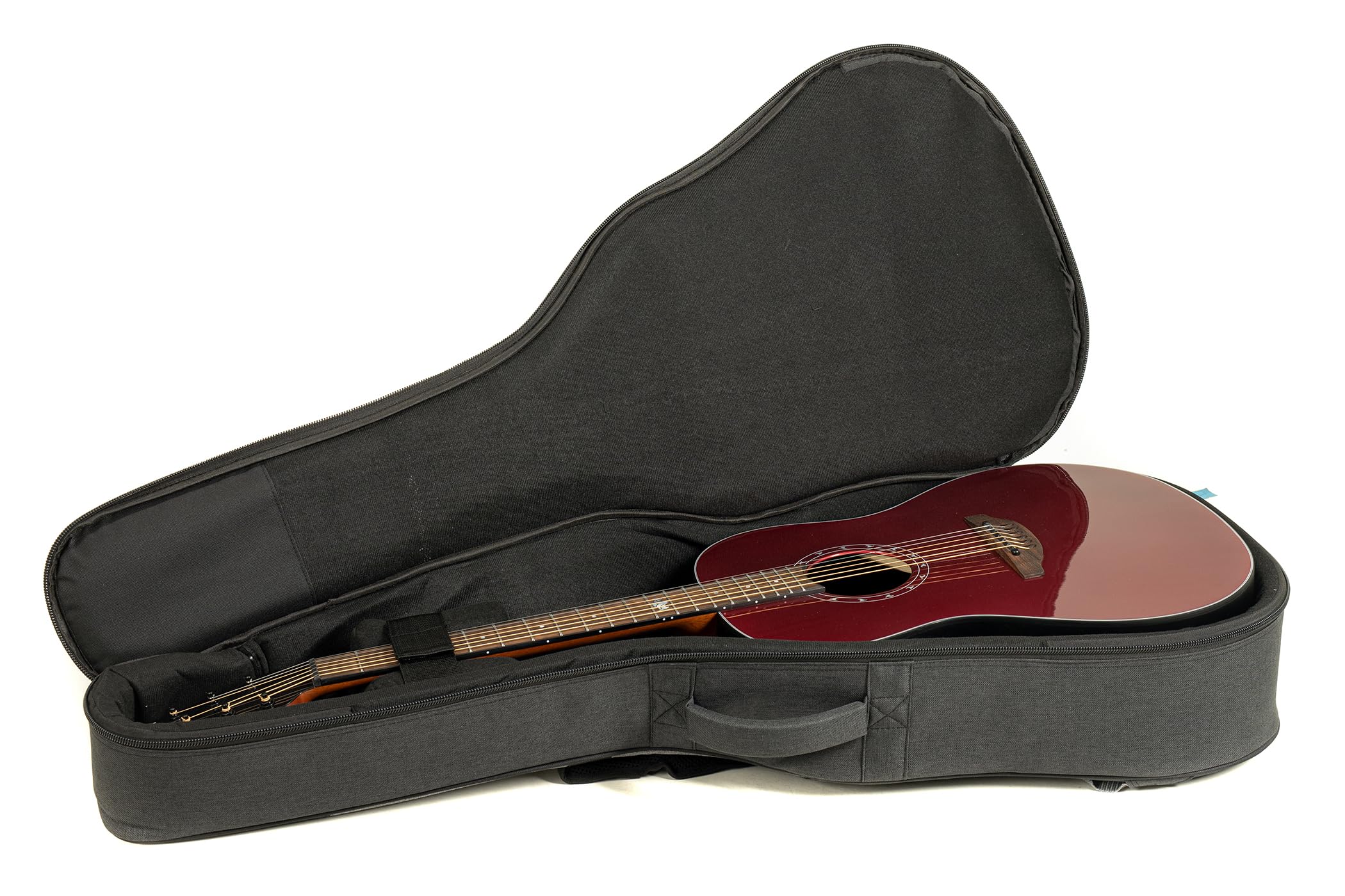 Ovation Chitarra acustica elettrica Pro Series Ultra 1516 Mid Non-Cutaway – Coperta in abete massello di grado A – Mid-Depth Lyrachord Body – con custodia morbida – vernice UV, effetto metallizzato