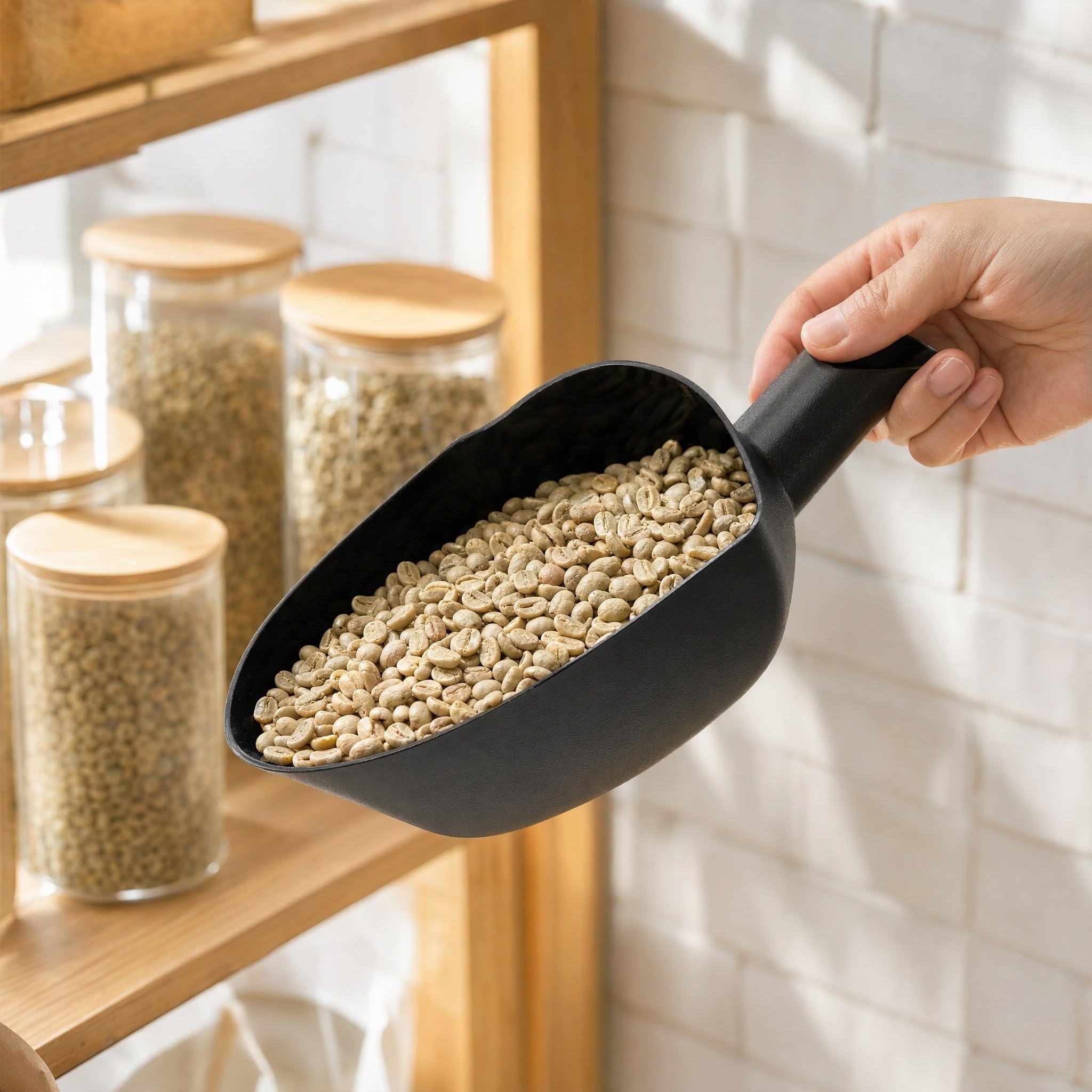 Pala para Granos de Café Portátil de Plástico, Gran Capacidad