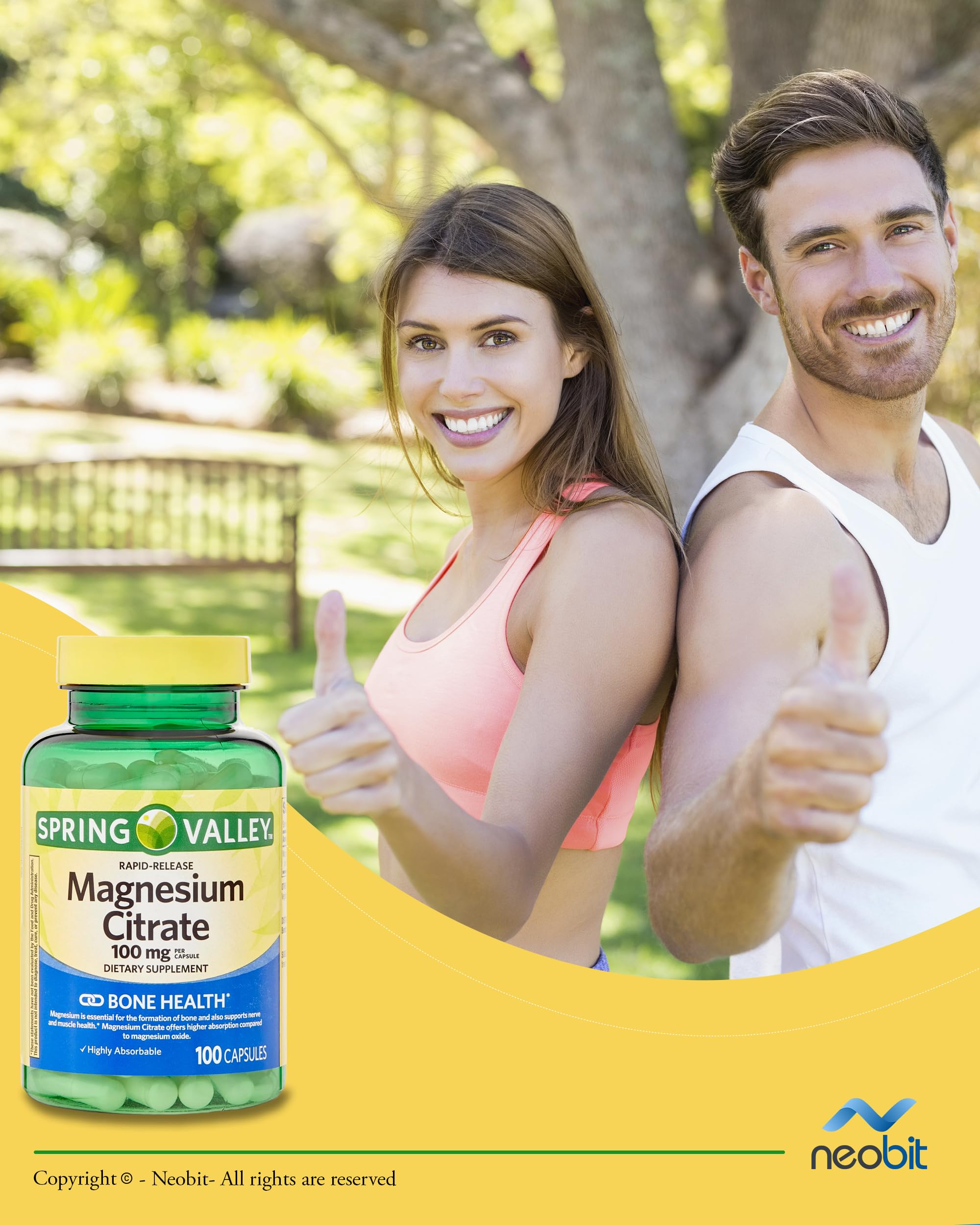 Spring Valley Magnesium Citrate Capsules 100mg, 100