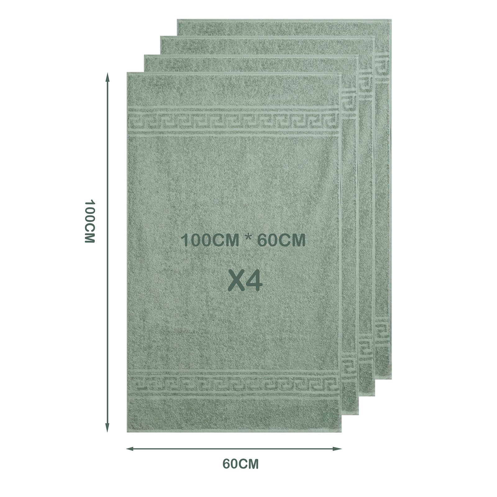 nice homeit Set in 4 Asciugamano in 100% cotone filato ad anello – Adatto sia per uso quotidiano che sportivo – Extra Morbidi e Assorbenti. MADE IN ITALY – 60 X 100CM (VERDONE)