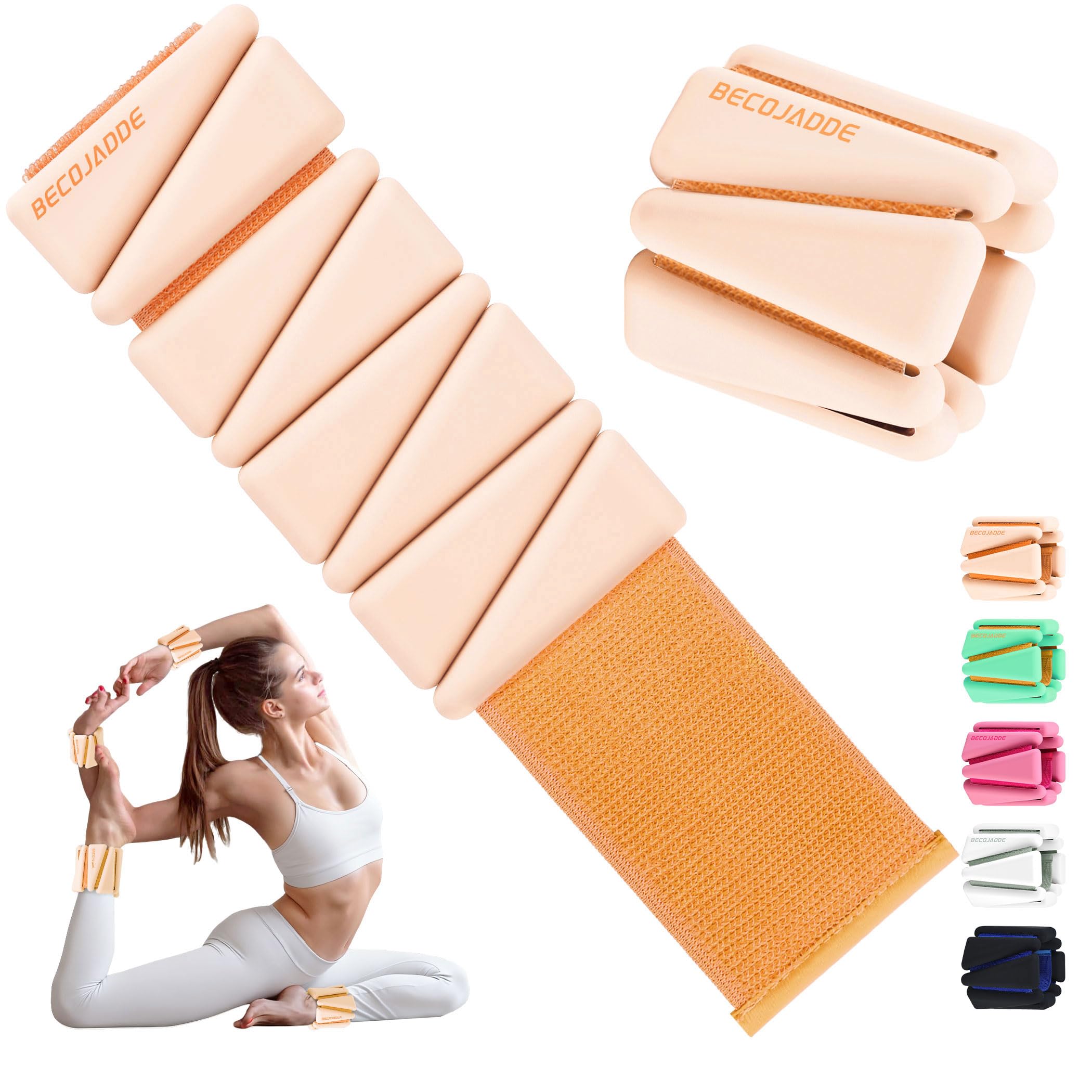 Ankle Weights for Women Adjustable Wrist Weights Set of 2 (1 lb/2 lb Each)