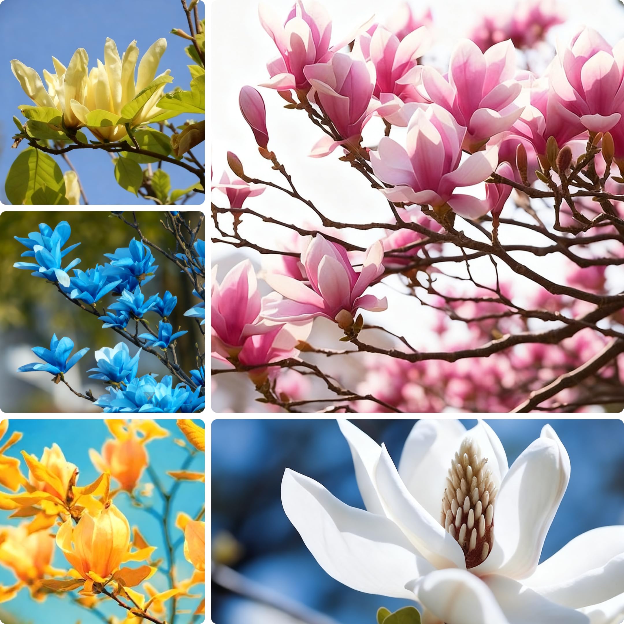 Photo 1 of 10 Magnolia Flower Seeds for Planting, Mixed Color Perennial Yulania Flower Seed, Non-GMO Heirloom Magnolia Flower Seeds for Home Garden Outdoor