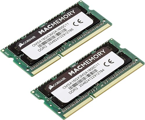 Miniatura 3 de Corsair CMSA16GX3M2A1600C11 - Memoria para portátil con certificación Apple de 16 GB (2x8 GB) DDR3 1600MHz (PC3 12800) de 1.35V