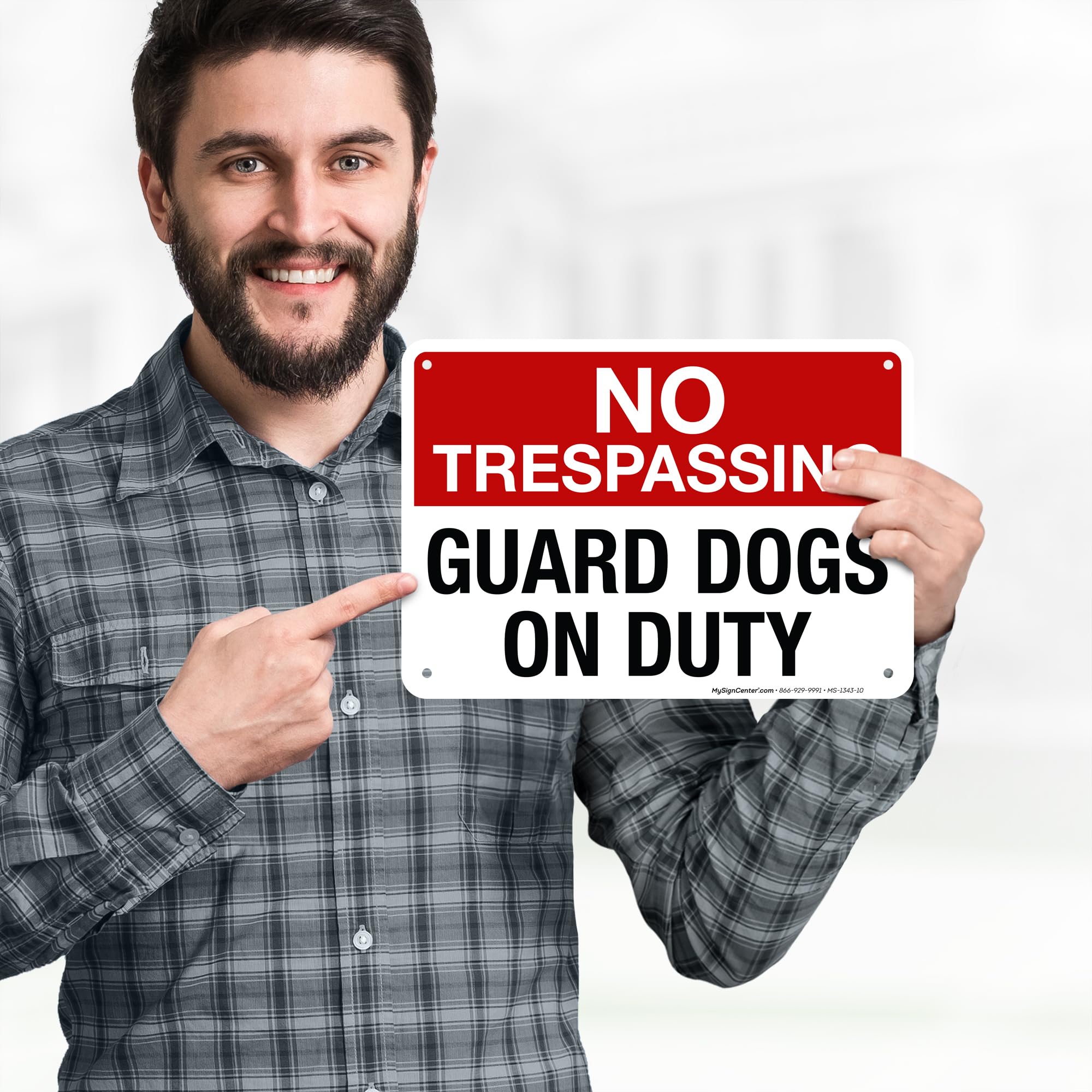 No Trespassing Guard Dogs on Duty Sign, 7x10 Inches, Rust Free .040 Aluminum, Fade Resistant, Made in USA by My Sign Center