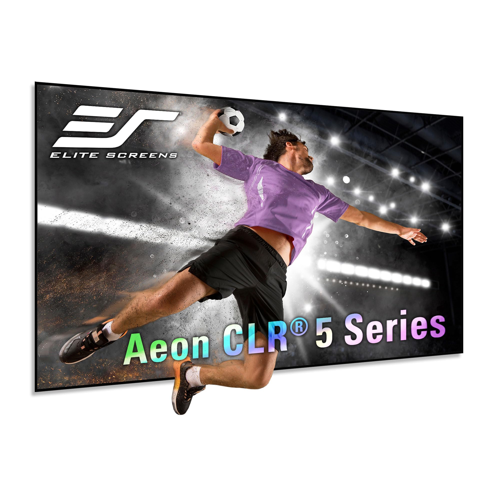 Photo 1 of Elite Screens Aeon CLR5 150” Fixed Frame Projector Screen, UST Compatible, 80% Ceiling Light Rejecting (ALR/CLR), 4K/8K HDR Ready, Edge-Free Wall Mount for Home Theater & Gaming, AR150H-CLR5