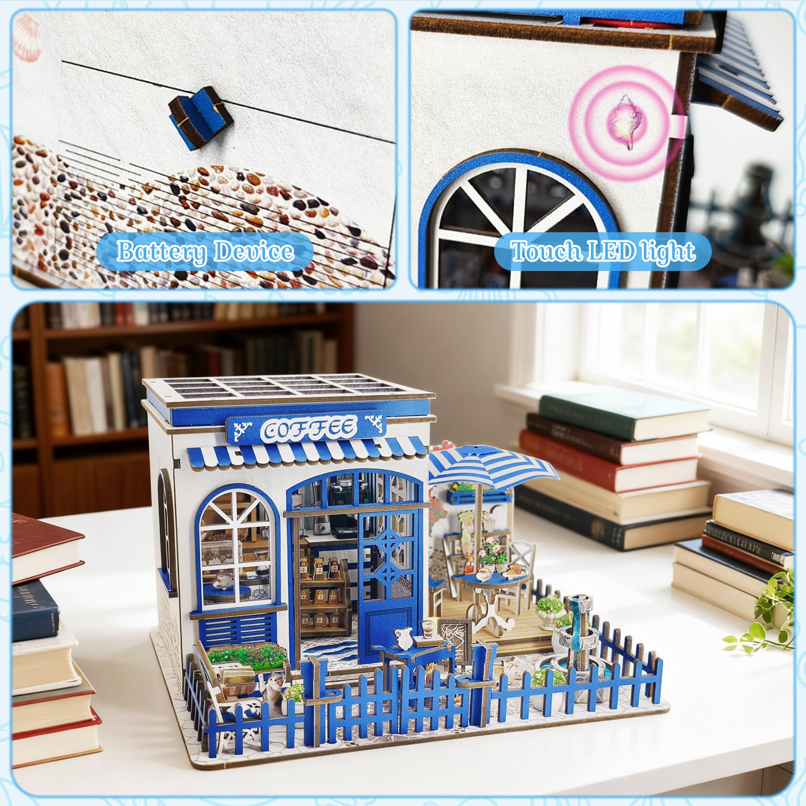 Spilay Kit d'angolo di libro fai da te per adulti, kit di angolo del libro con luce LED, puzzle