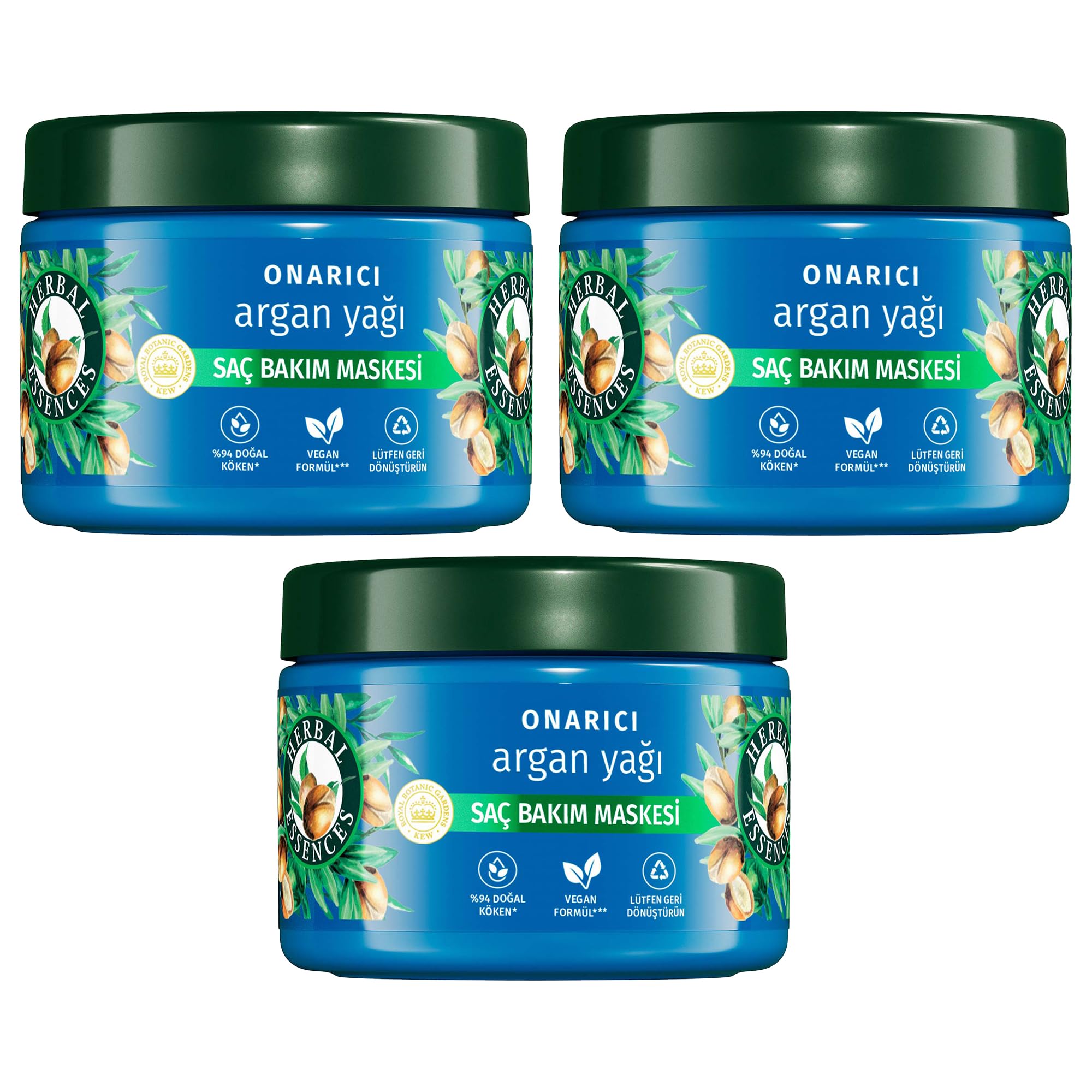 Herbal Essences Onarıcı Argan Yağı Saç Bakım Maskesi 300ml 3lü paket