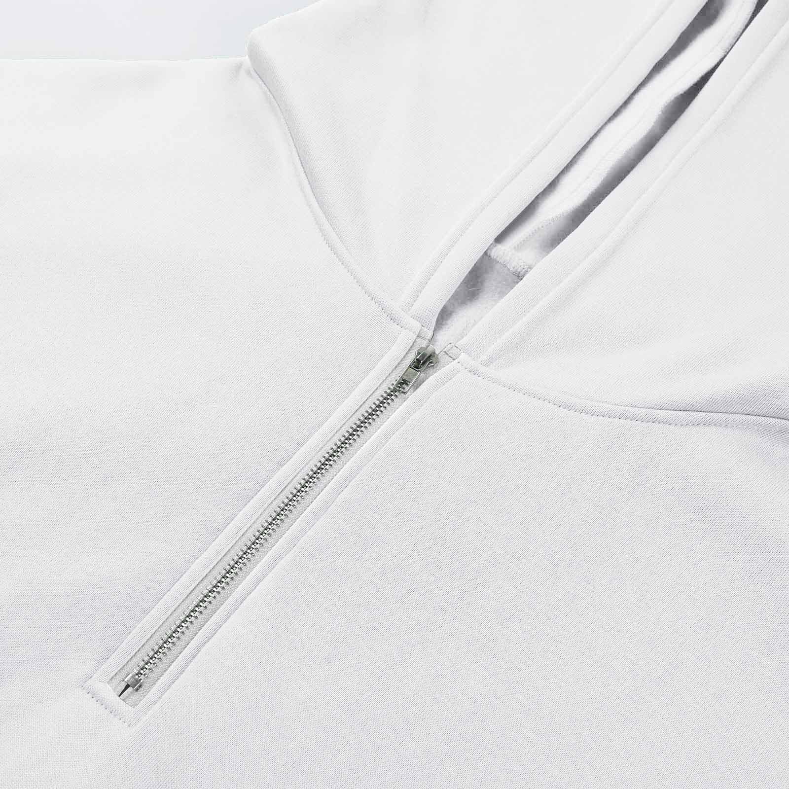 Felpa Oversize con Cappuccio e Mezza Zip da Donna con Tasche Laterali Felpa in Maglia