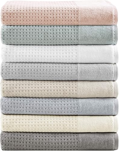Miniatura 8 de Madison Park Spa Waffle - Juego de toallas de lujo 100% algodón, tejido de gofre de textura premium, altamente absorbente, secado rápido, ropa de