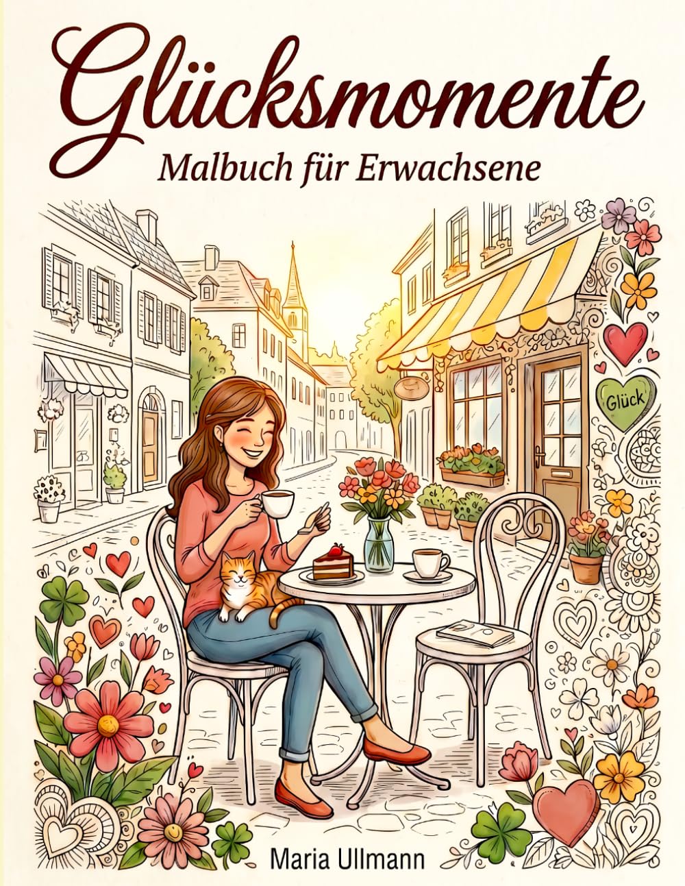Glücksmomente: Malbuch für Erwachsene – Entspannung, Stressabbau und kleine Wohlfühlmomente mit inspirerenden Zitaten