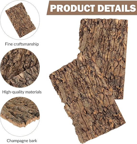 LZYDKH Corteccia di sughero, 3 pezzi, per terrario, in sughero, decorazione per albero, corteccia di sughero, per rettili, come Geco, Bartagame e tartarughe, 15 x 30 cm - 3