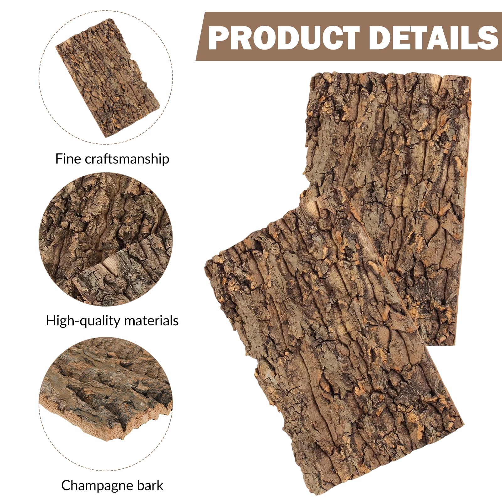 LZYDKH Corteccia di sughero, 3 pezzi, per terrario, in sughero, decorazione per albero, corteccia di sughero, per rettili, come Geco, Bartagame e tartarughe, 15 x 30 cm - 4