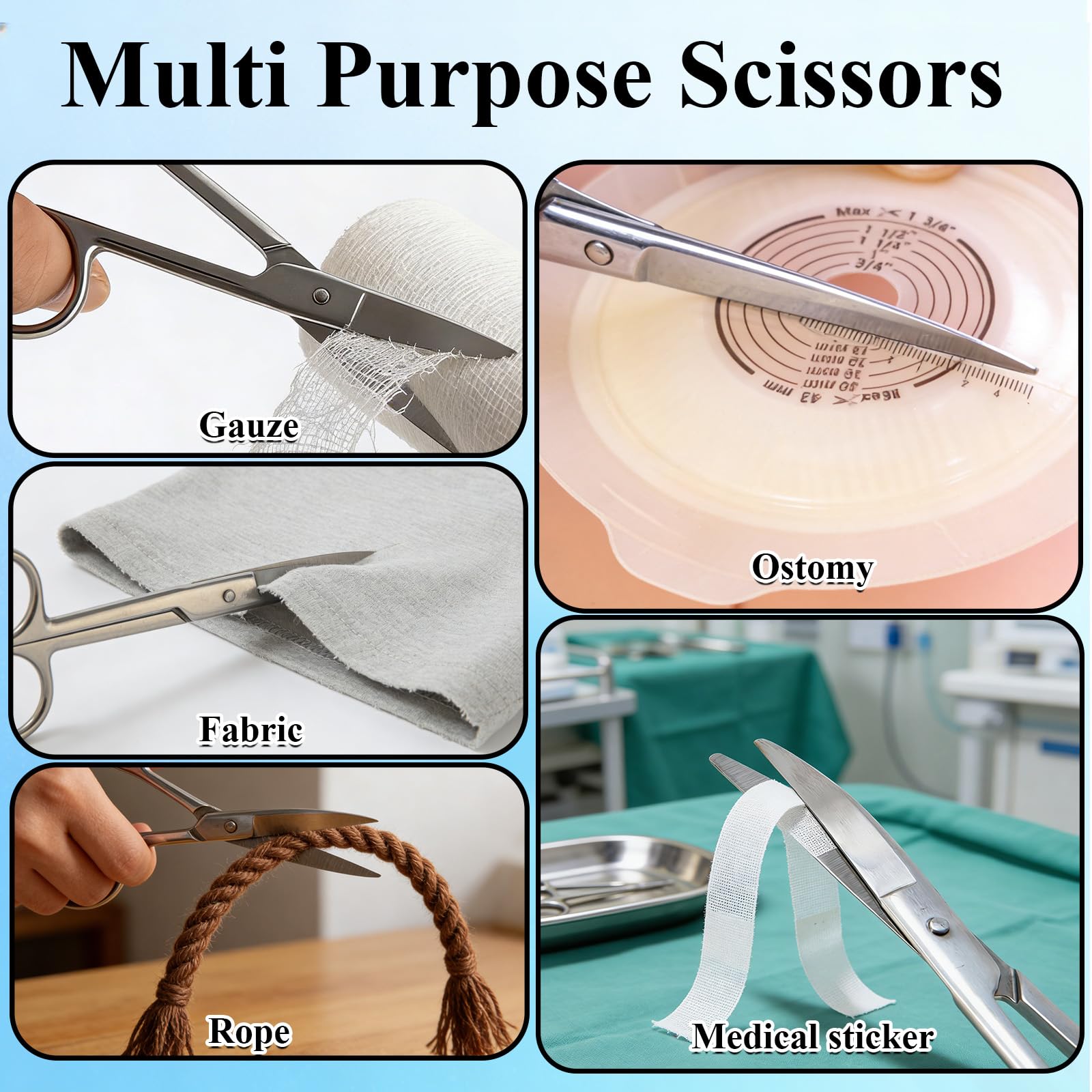 Ostomy Scissors - Blunt Tip Medical Scissors -7 Ostomy Scissors - Blunt Tip Medical Scissors -7