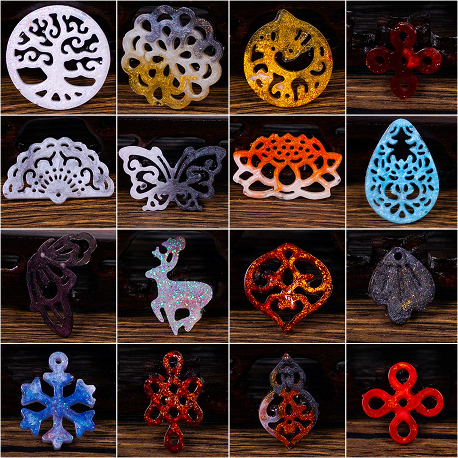 Stampo Per Orecchini In Resina E Silicone Fai Da Te, 2 Stampini Con 16 Forme (Foglia, Cuore, Geometria) + 157 Accessori (Ganci, Perni, Anelli), Per Ciondoli E Portachiavi