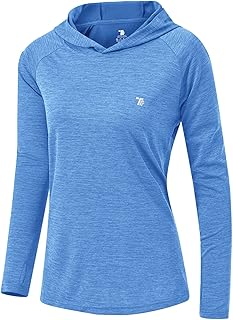 Womens UPF 50+ Sun Protection Hoodie Shirt Long Sleeve Fishing Hiking Outdoor UV Shirt Lightweight
