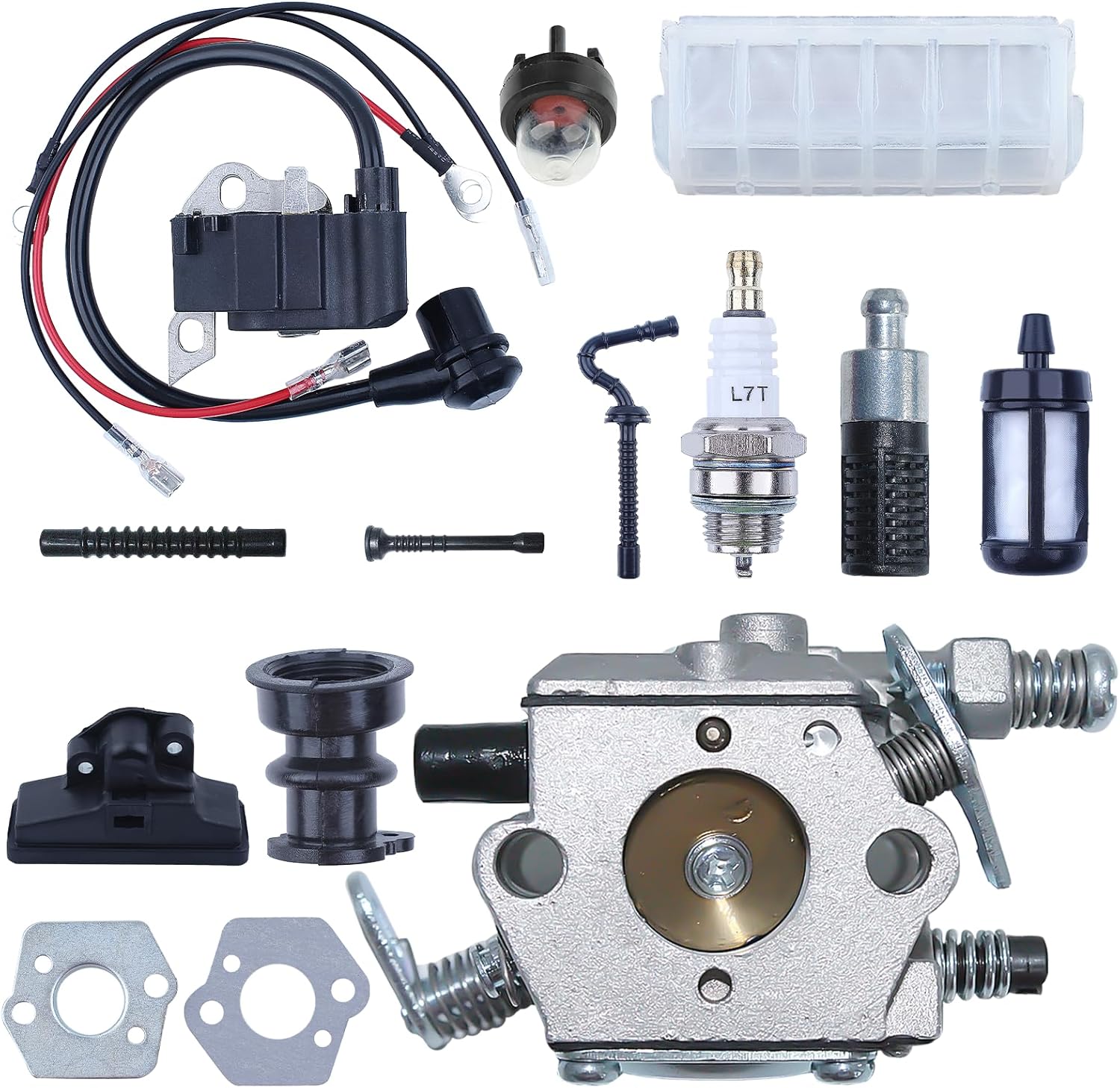 MS250 Carburetor for Stihl 021 023 025 MS210 MS230 Chainsaw Carb with 1123 160 1650 Air Filter Ignition Coil Fuel Line Tune Up Kit Replace for Walbro WT286