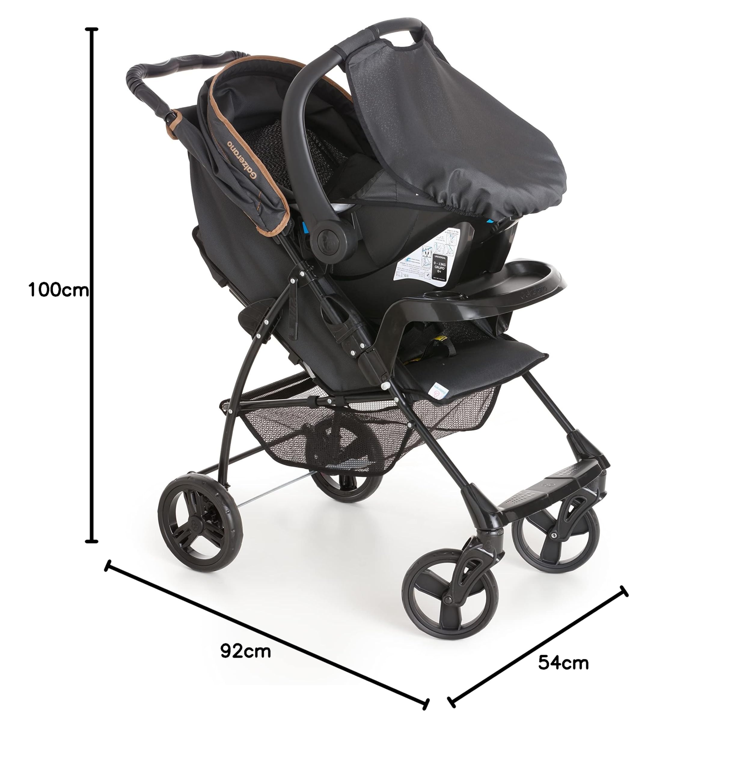 Galzerano, CARRINHO ROMANO TRAVEL SYSTEM ONIX CARAMELO | Amazon.com.br