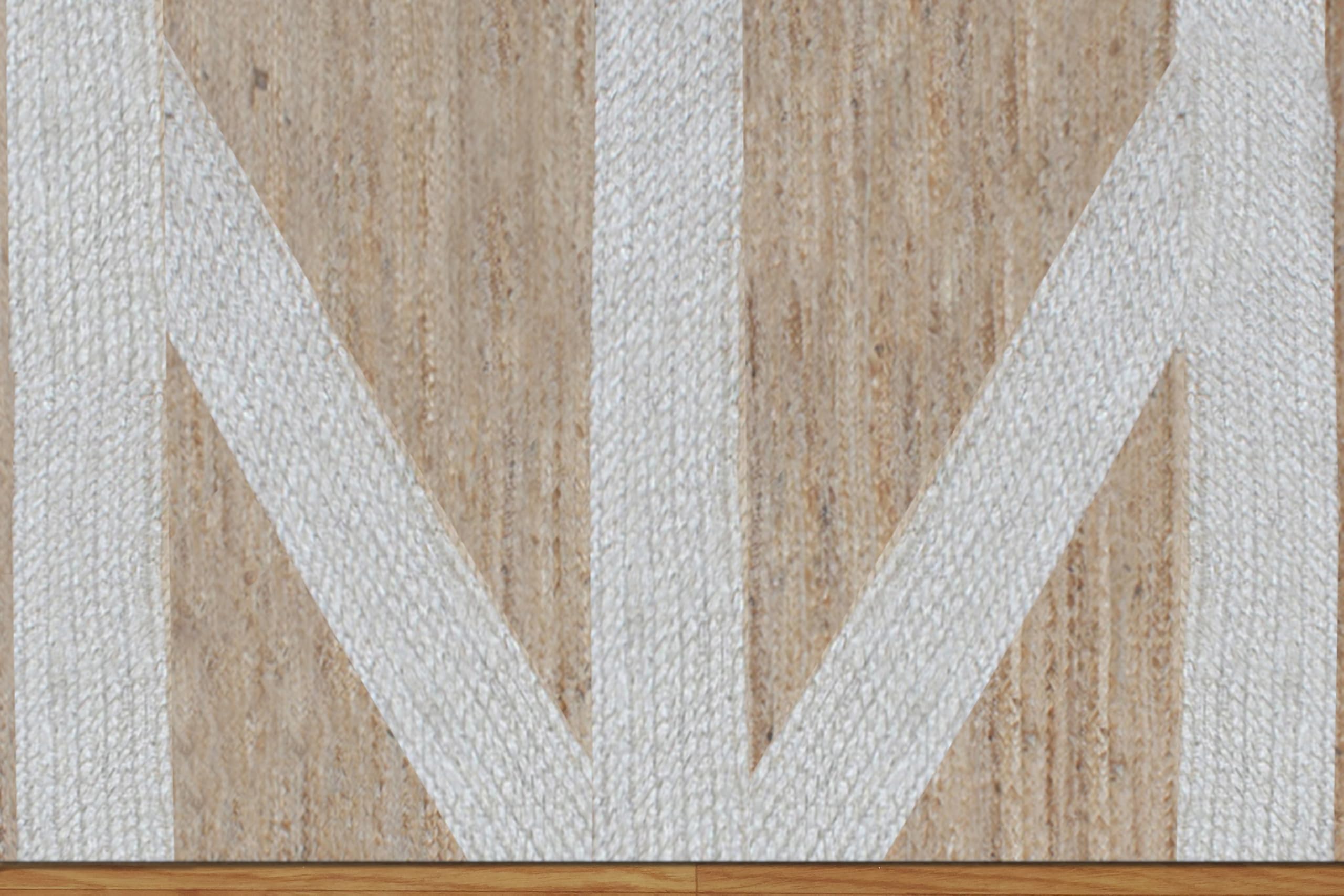Tapis carré en jute tressé à la main de qualité supérieure, idéal pour les zones très fréquentées dans la chambre, le salon, la cuisine, etc. - Tapis d'extérieur et de terrasse - 3 pièces -
