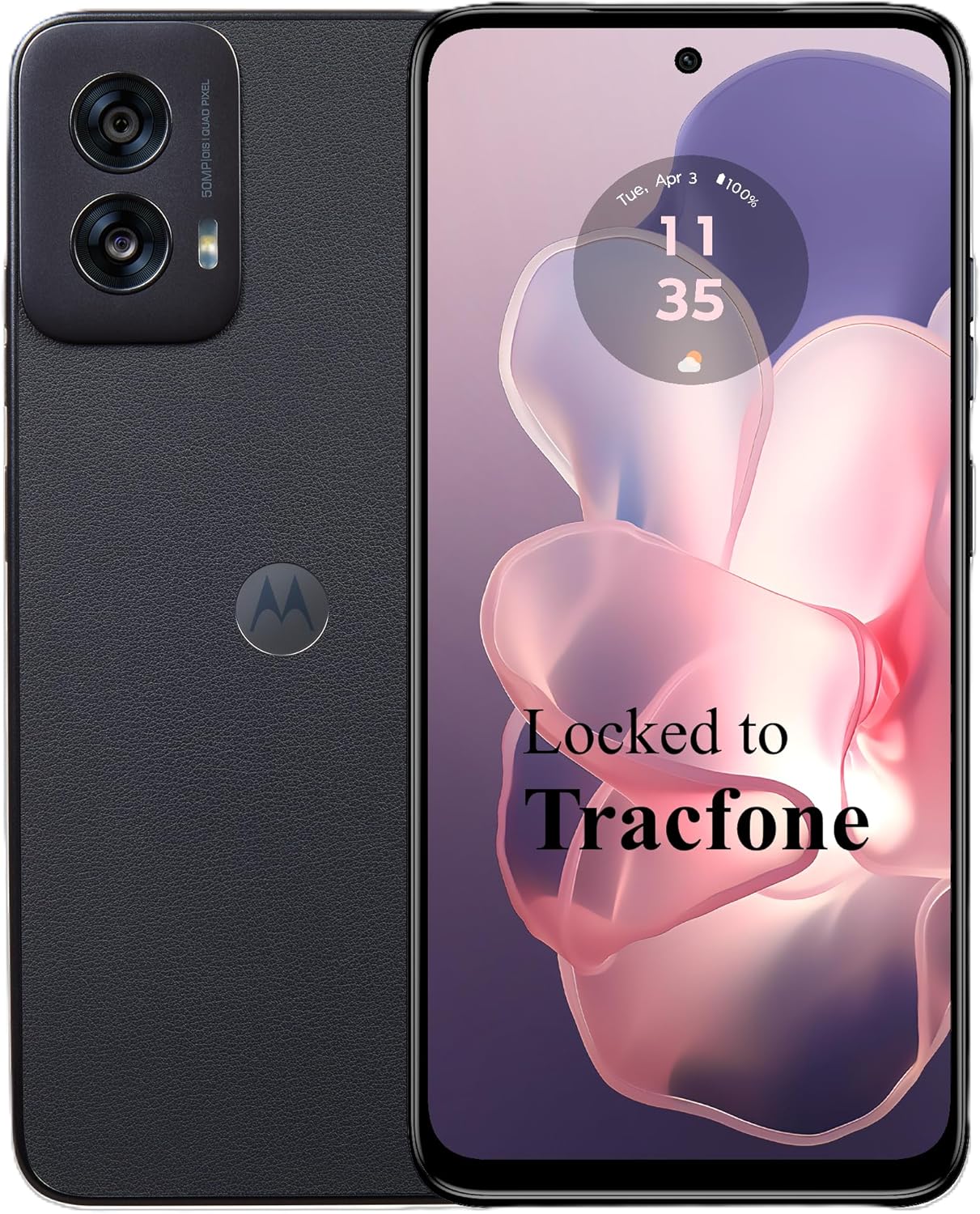 Tracfone Moto g Power 5G 2024, 128GB, 7-in FHD+ 120Hz Display, Prepaid Smartphone, Black, 50MP Main Camera (Locked to Tracfone)