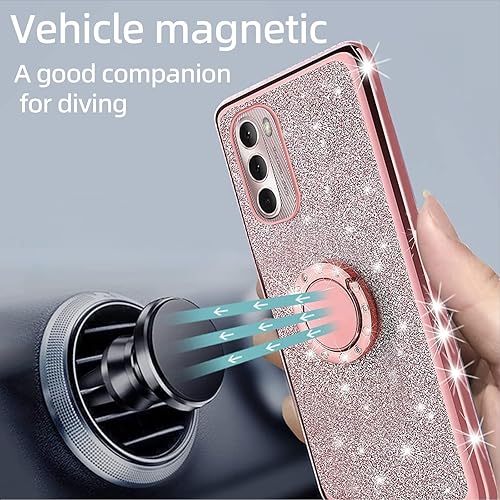 Miniatura 6 de KuDiNi Funda protectora para Moto G Stylus 2022 4G G Stylus 014oz para mujer con purpurina de cristal suave y transparente de lujo bonita funda