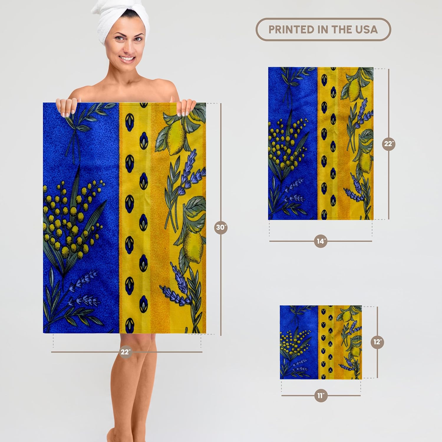 3dRose France, Aix-en-Provence. Textiles, Cours Mirabeau Market. 22x30 Bath Hand Pool Towel