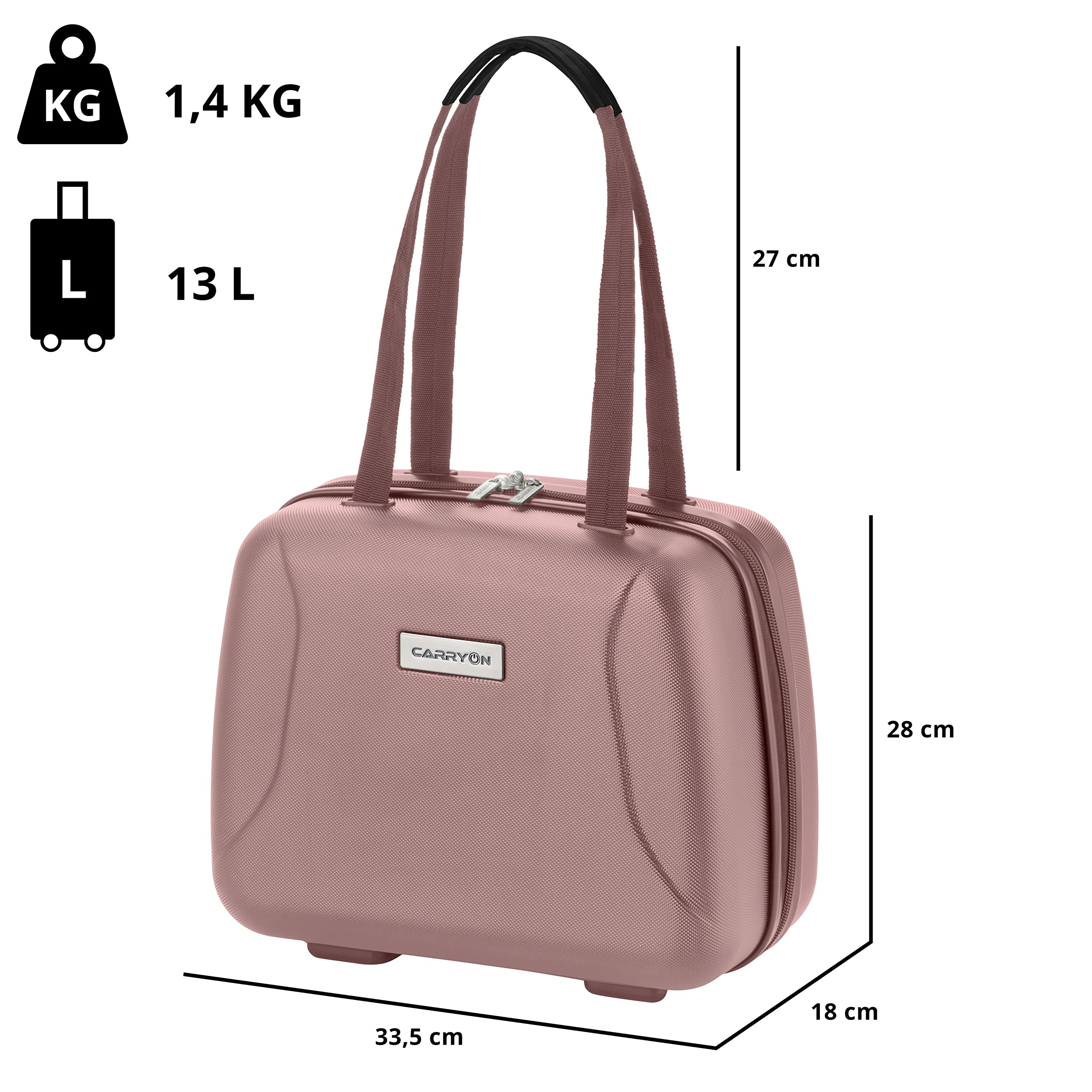 CarryOn Skyhopper Beauty Case Damen - Hartschale Kosmetikkoffer 13 L - Handgepäck (rosa)