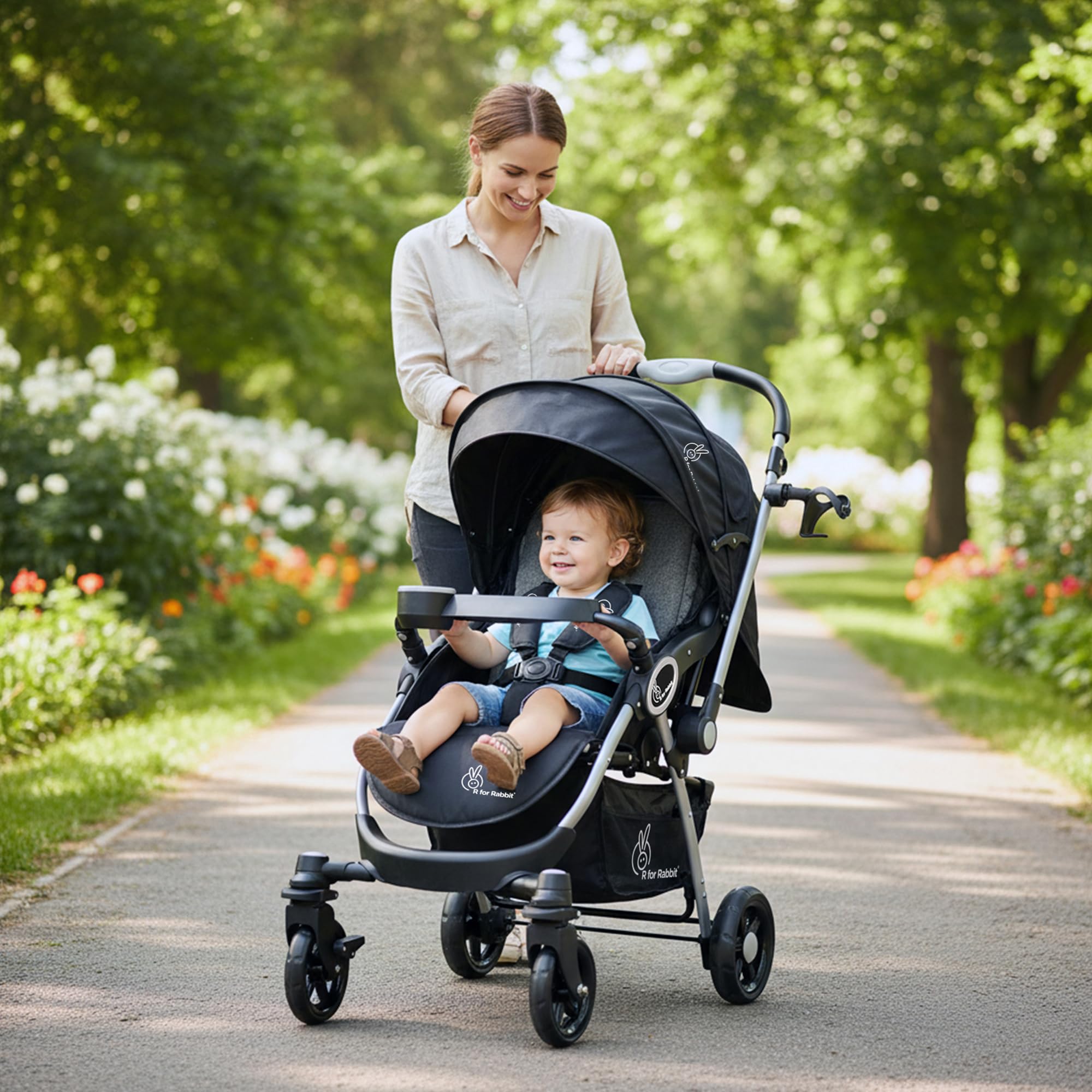 R for Rabbit Chocolate Ride Stylish Baby Stroller and Pram for Baby, Kids, Infants, Newborn, Boys & Girls of 6 Months to 3 Years (Black)-picture-10