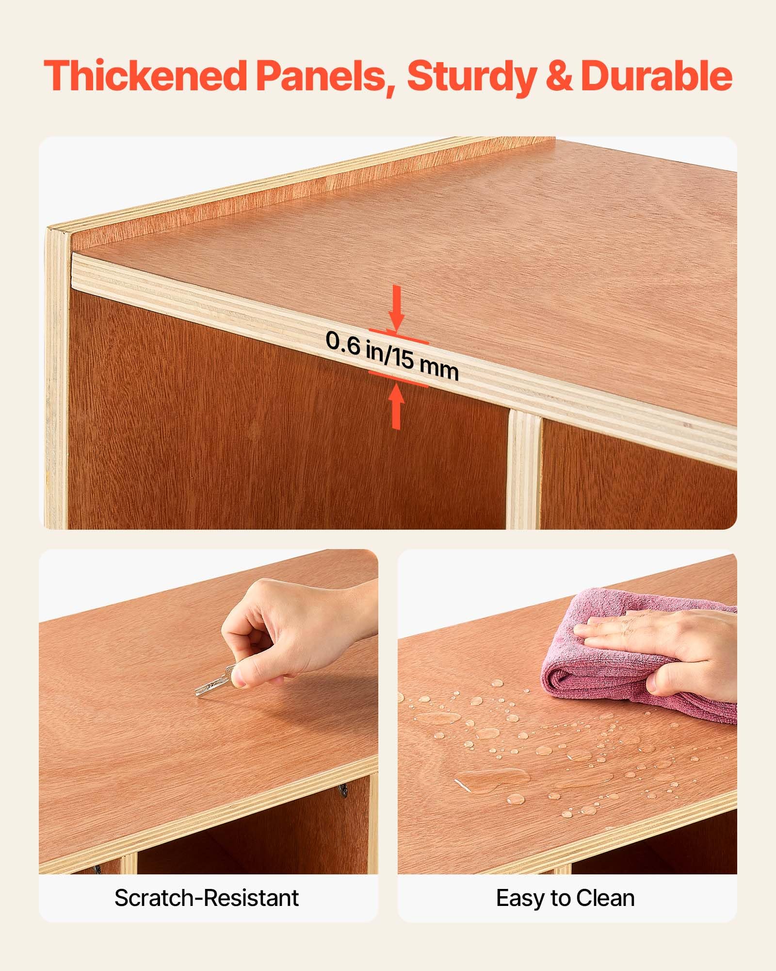 VEVOR Vestiaire 5 Enfants Ouvert, Penderie pour Enfants en Bois, Rangement pour Crèche Maternelle Garderie Maison, Meuble d'accueil Scolaire avec Casiers à Manteaux, à Chaussures et Cases Supérieures