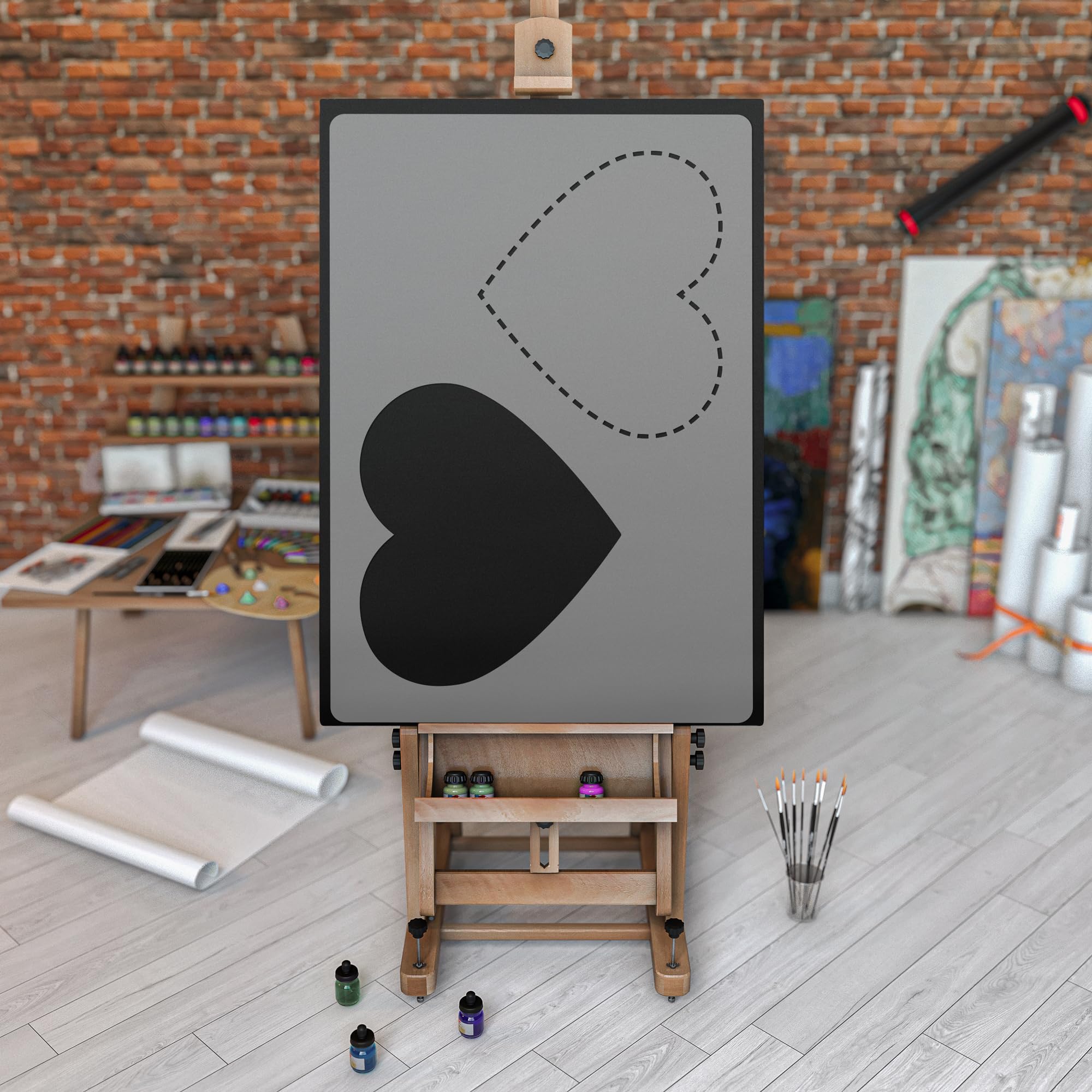 NAKLEO Large Wall Painting Stencil 43x64 cm, Dotted Heart Valentine's Day Pattern, Reusable Plastic Template - Image 4