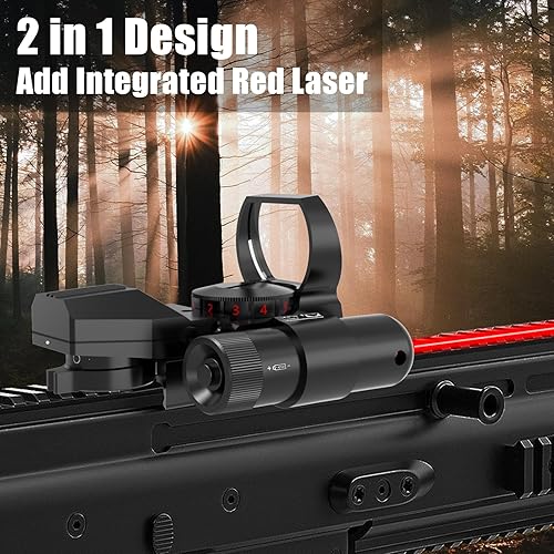 Miniatura 4 de UUQ 1 x 22 x 33 mira refleja punto rojo  4 retículas de punto rojo y verde óptica con láser rojo o verde integrado para riel de 0.787 in