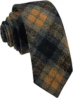 Gravata de lã de caxemira masculina xadrez casual formal skinny tweed padrão gravata de lã estilo quente