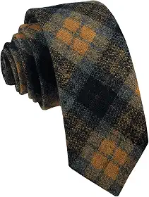 Gravata de lã de caxemira masculina xadrez casual formal skinny tweed padrão gravata de lã estilo quente