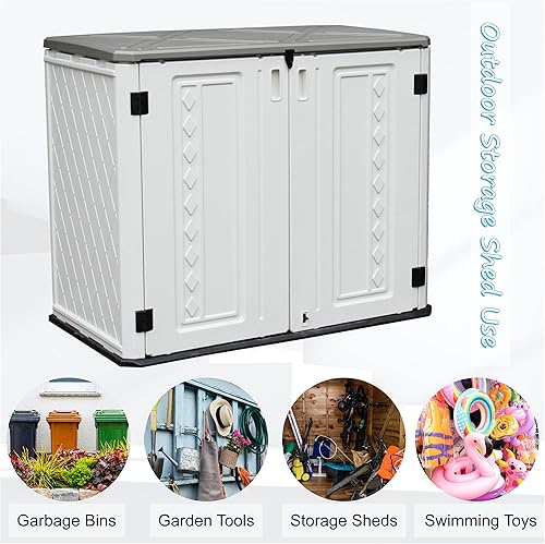 Miniatura 4 de Cobertizos y almacenamiento al aire libre, cobertizos horizontales de almacenamiento al aire libre con piso, armario de almacenamiento al aire libre