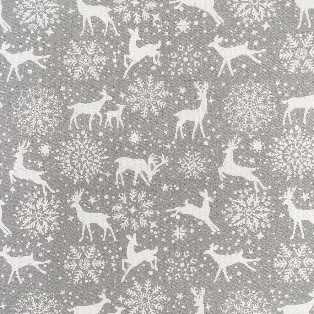 100% Cotton Christmas Fabric Material Sold By the Metre 140cm Wide - Winter Reindeer Silver - CC333 - Fat Quarter โ image 1