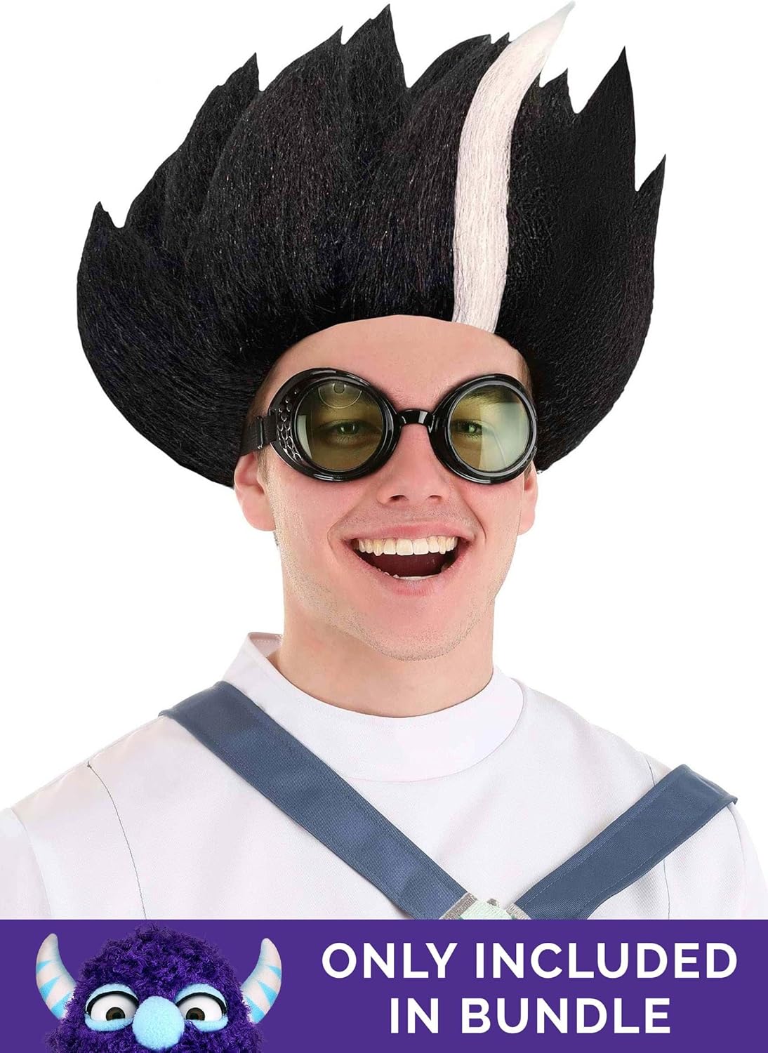 Fun Costumes Adult Mad Scientist Halloween Costume - Evil Scientist Outfit with Jacket, Belt, Goggles, Wig, & Gloves - Image 2