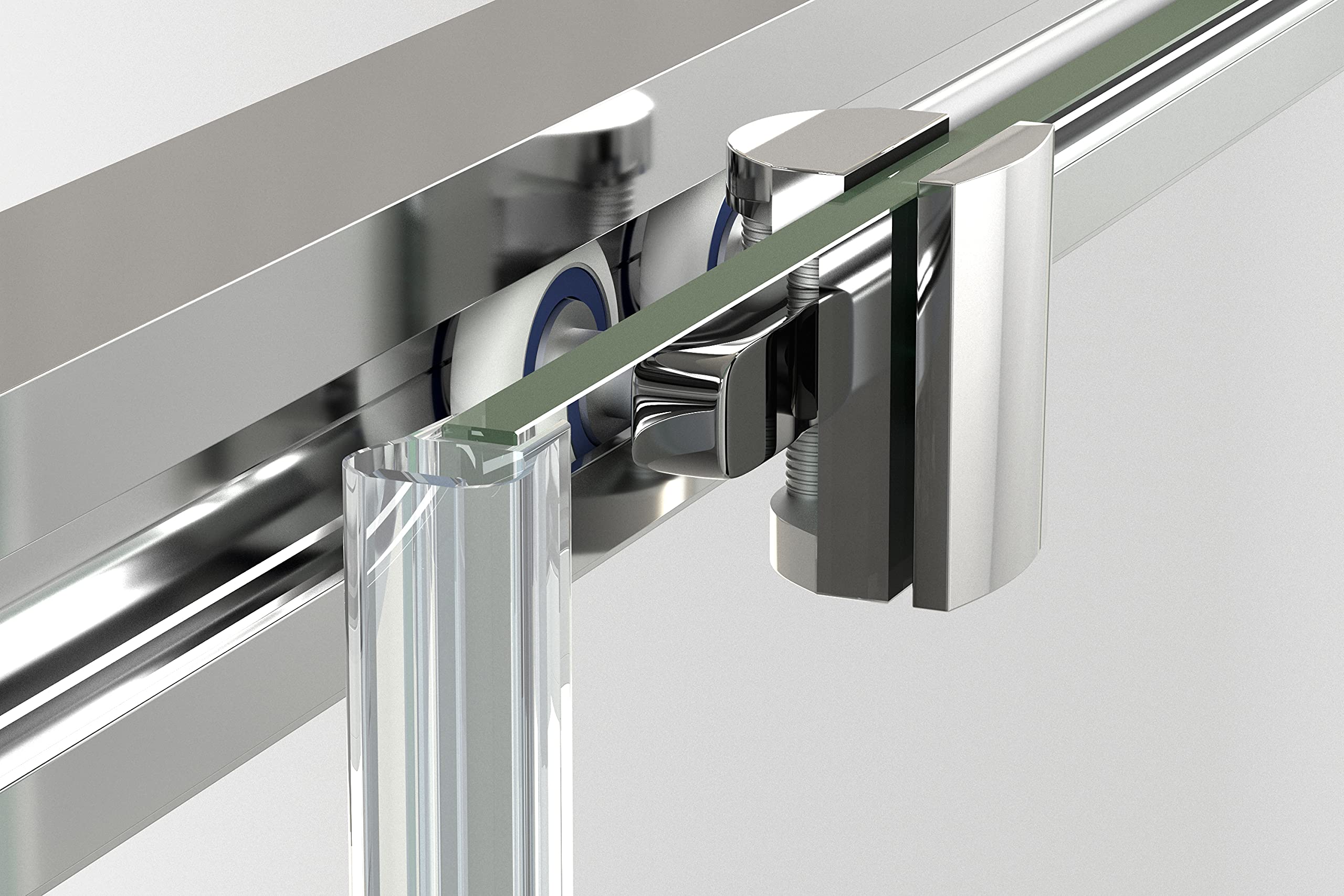 Mampara de Ducha Rectangular Angular Corredera | 2 hojas Fijas + 2 Puertas Correderas SERGIRAFÍA | Cristal Templado 6mm Antical y 195cm de Altura | Serigrafía (Frente120+Lateral90), Cromo Brillo