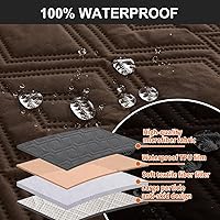 Vista 5 de Genina Funda impermeable para sofá reclinable de 3 asientos, funda de sofá reclinable, funda antideslizante para sofá reclinable, protector