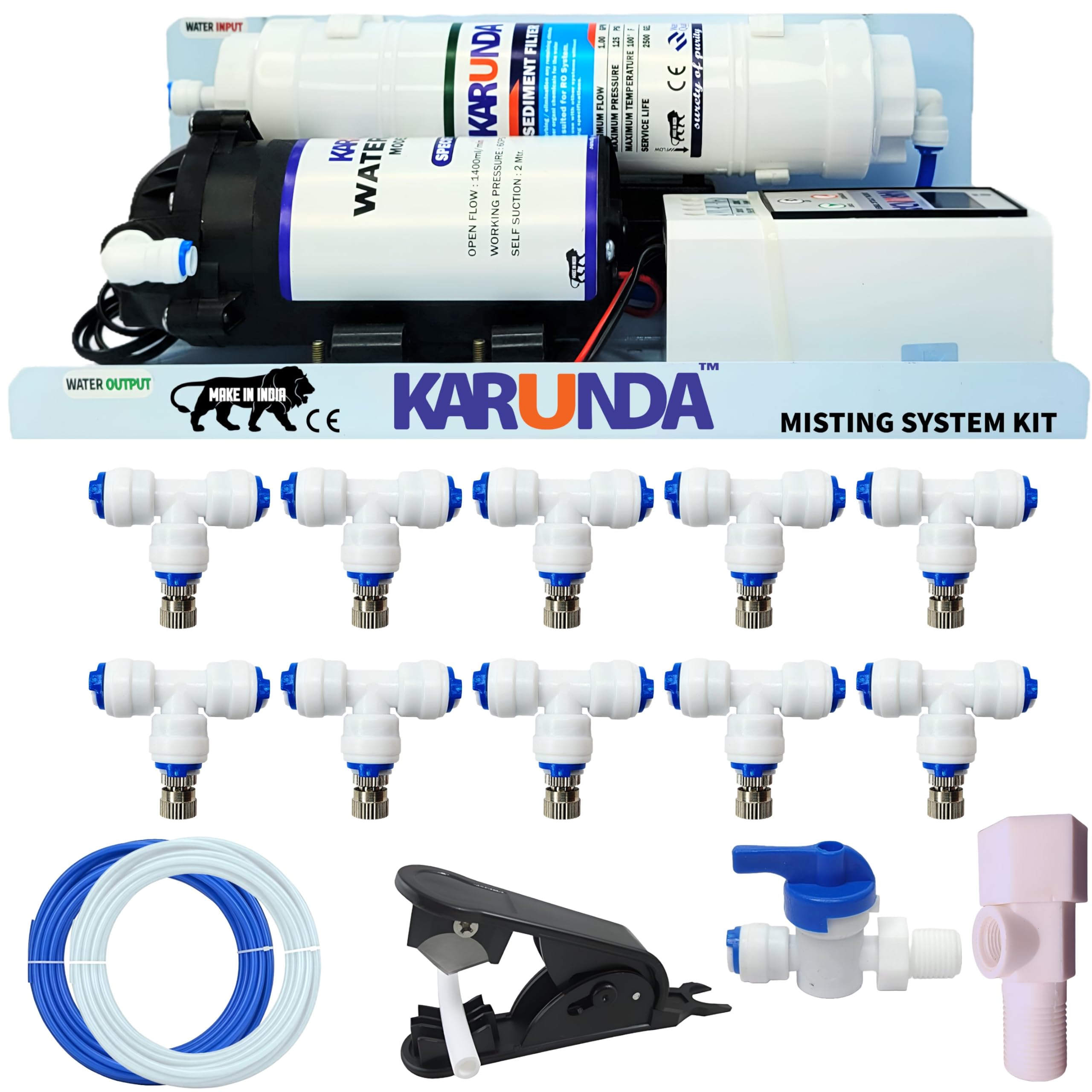 Pre-Assembled Fogger System Kit with Digital Cycle Timer | 100 GPD Pump | 20 Nozzles & 15m Pipe | Automatic Cooling & Humidity Control for Dairy, Poultry Farms & Restaurants (20 NOZZLES)-image-11