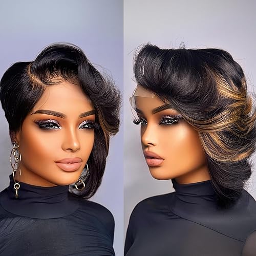 Pixie Cut 4x4 Lace Frontal Human Hair Wigs for Women