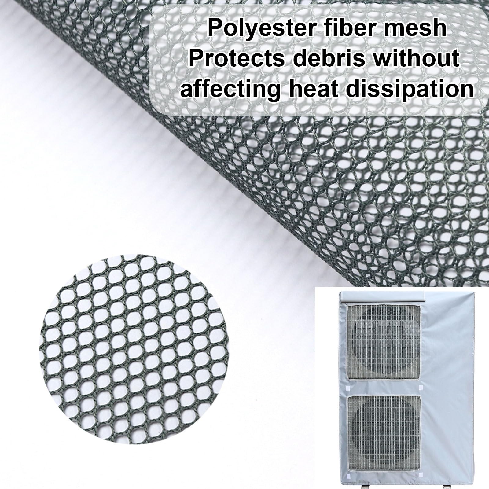 Copertura centrale per condizionatore d'aria, protezione per unità esterna resistente alle intemperie con design flip top e griglia in rete di poliestere