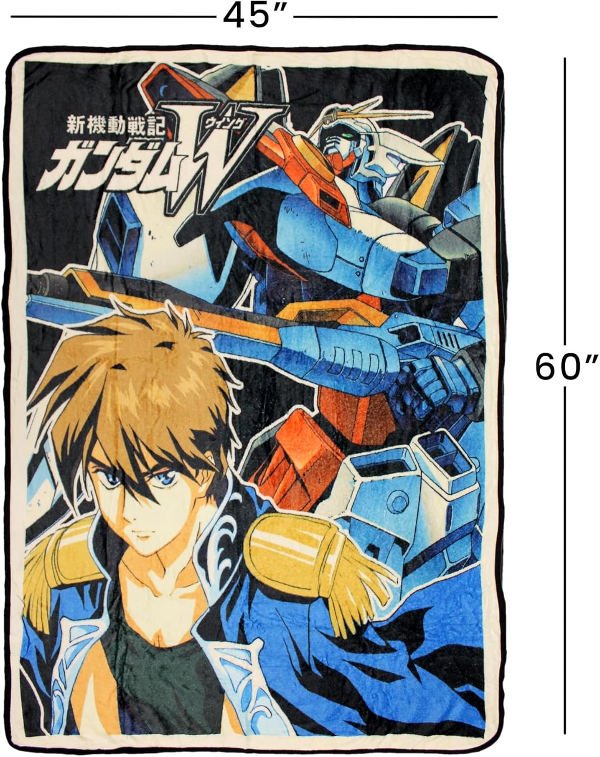 JUST FUNKY Gundam Wing 45 X 60 Inch Fleece Throw Blanket & Sticker - Image 3