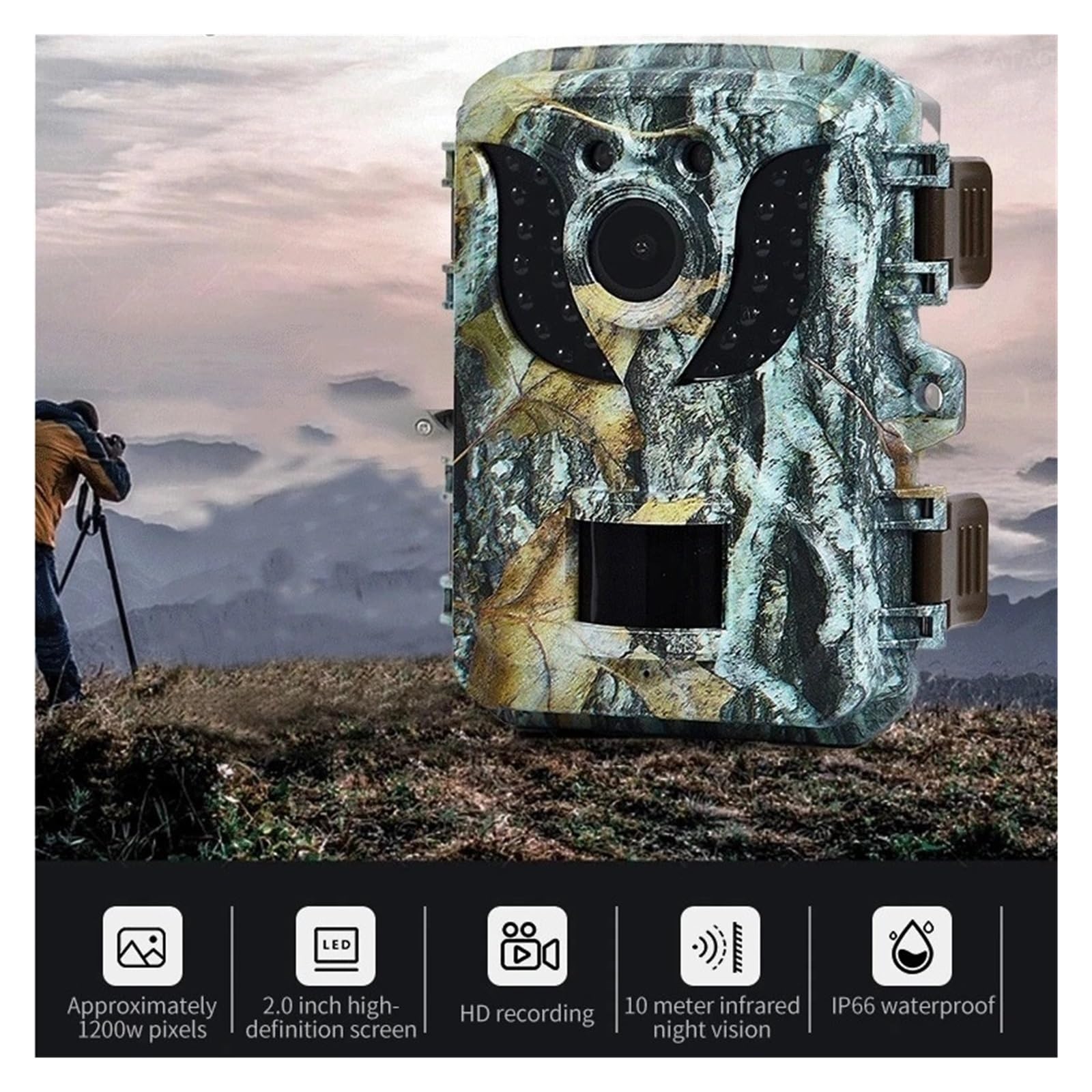 Mini Kamera Obserwacyjna Do Polowania 16MP 1080P HD Noktowizor Na Podczerwień Wodoodporne Zewnętrzne Aktywowane Ruchem Zwiadowcy Dzikiej Przyrody Fotopułapki Clear Easy