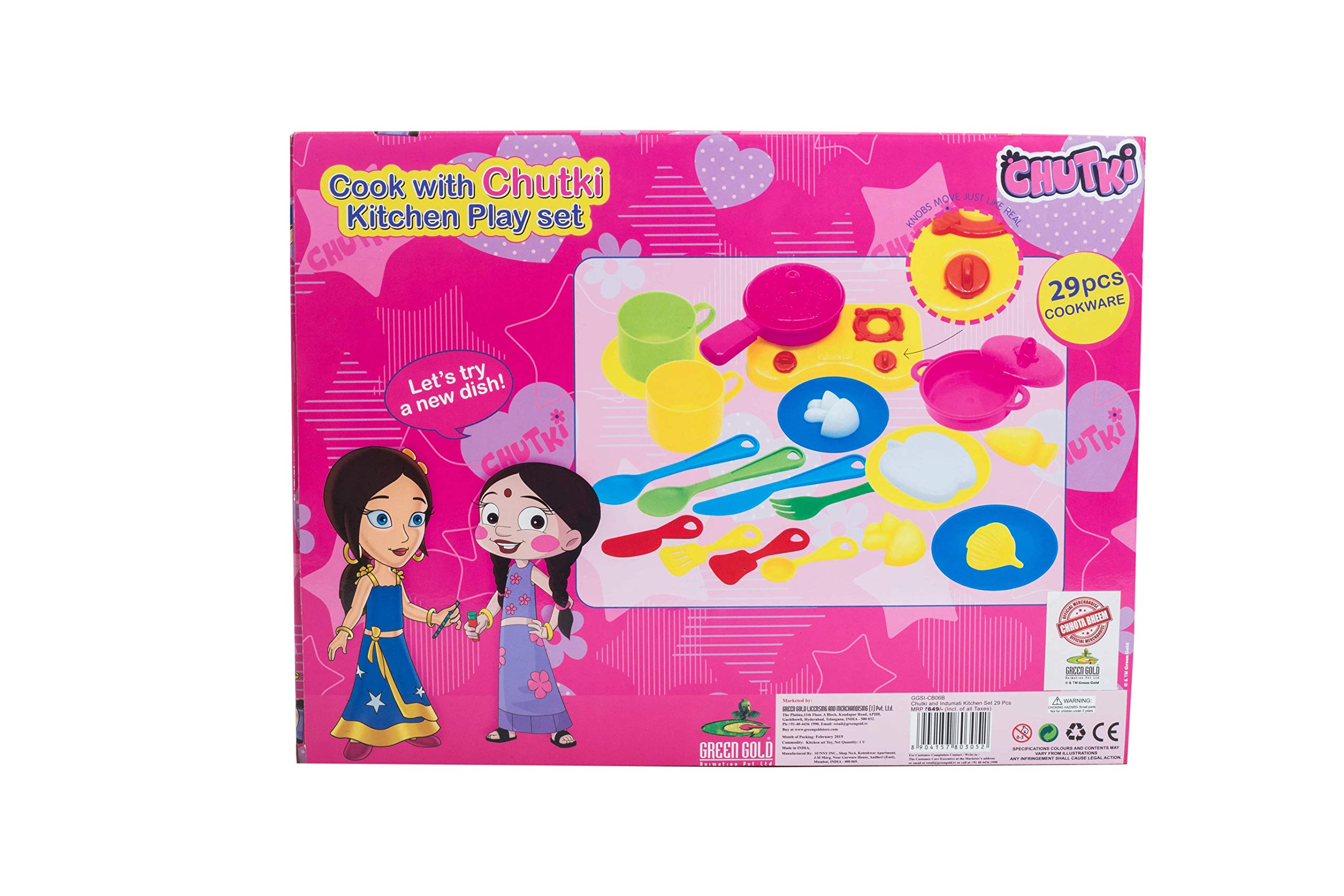 Chhota Bheem Plastic Chutki & Indumati Kitchen Set, Multicolour, 29 Pieces - Image 3 thumbnail